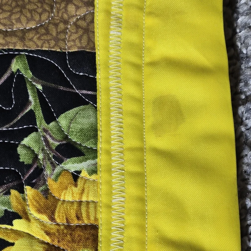Handmade Cottagecore Quilt Blanket Sunflowers Tractor Child Baby Size‎ 40